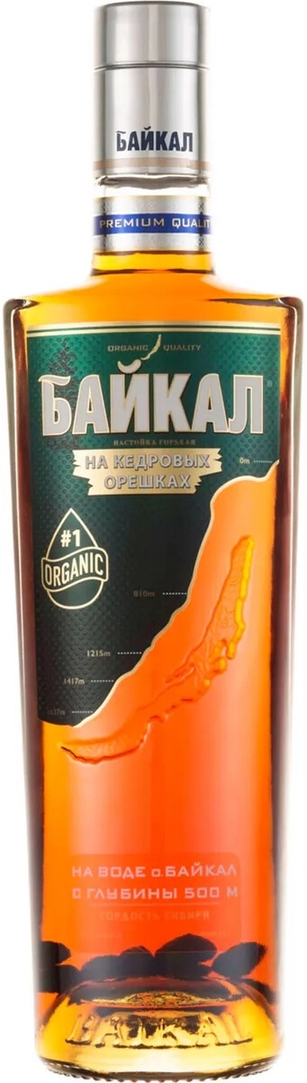 Ликер МАК, "Байкал" На кедровых орешках, настойка горькая,  0.5 л