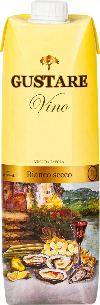 Вино "Gustare" Bianco Secco, tetra-pak,  1 л
