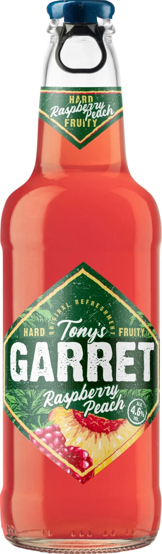 Пиво "Tony's Garret" Hard Raspberry-Peach,  400 мл