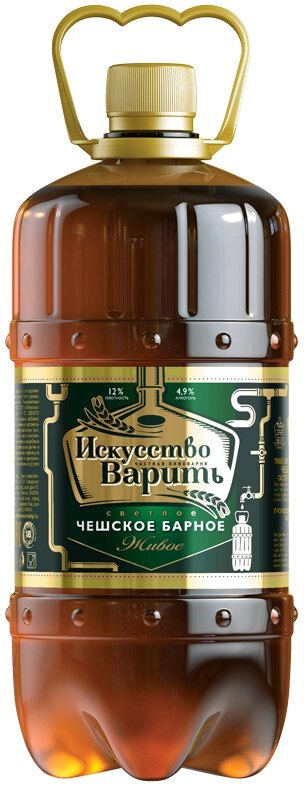 Пиво "Искусство Варить" Чешское Барное, в пластиковой бутылке,  1.3 л