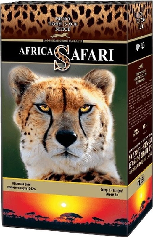 Вино "Africa Safari" White Semi-Dry, bag-in-box,  2 л