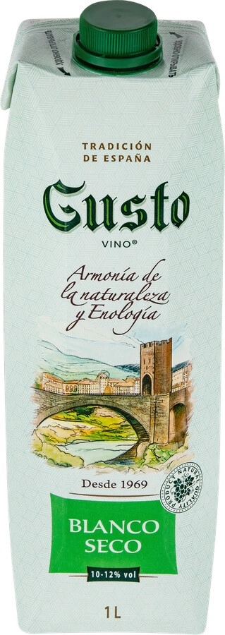 Вино Alvisa, "Gusto" White Dry, tetra-pak,  1 л