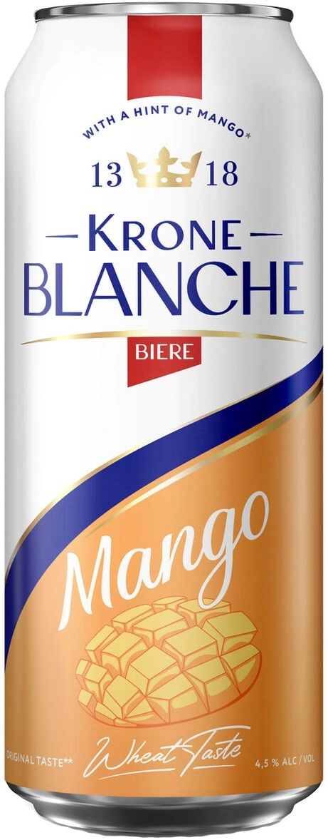 Пивной напиток "Krone" Blanche Biere Mango, in can,  0.45 л