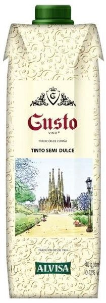 Вино Alvisa, "Gusto" Tinto Semi Dulce,  1 л