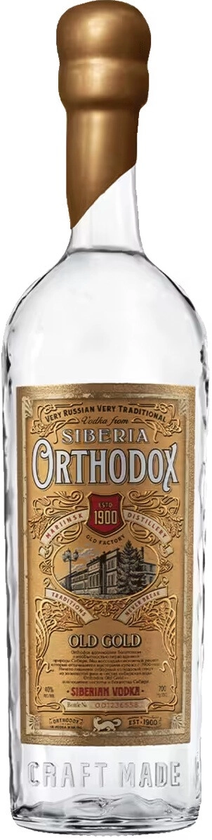 Водка "Orthodox" Old Gold,  0.7 л