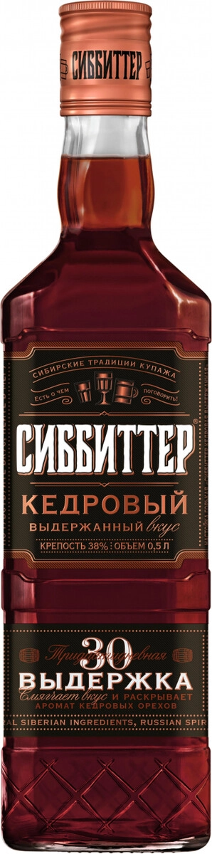 Ликер "Сиббиттер" Сибирский Специалитет, Кедровая выдержанная, настойка горькая,  0.5 л