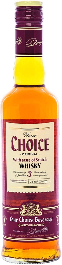 Висковый напиток "Your Choice" 3, With taste of Scotch Whisky,  0.5 л
